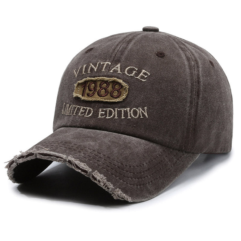 Vintage Embroidered Baseball Cap – Distressed Cotton Adjustable Hat