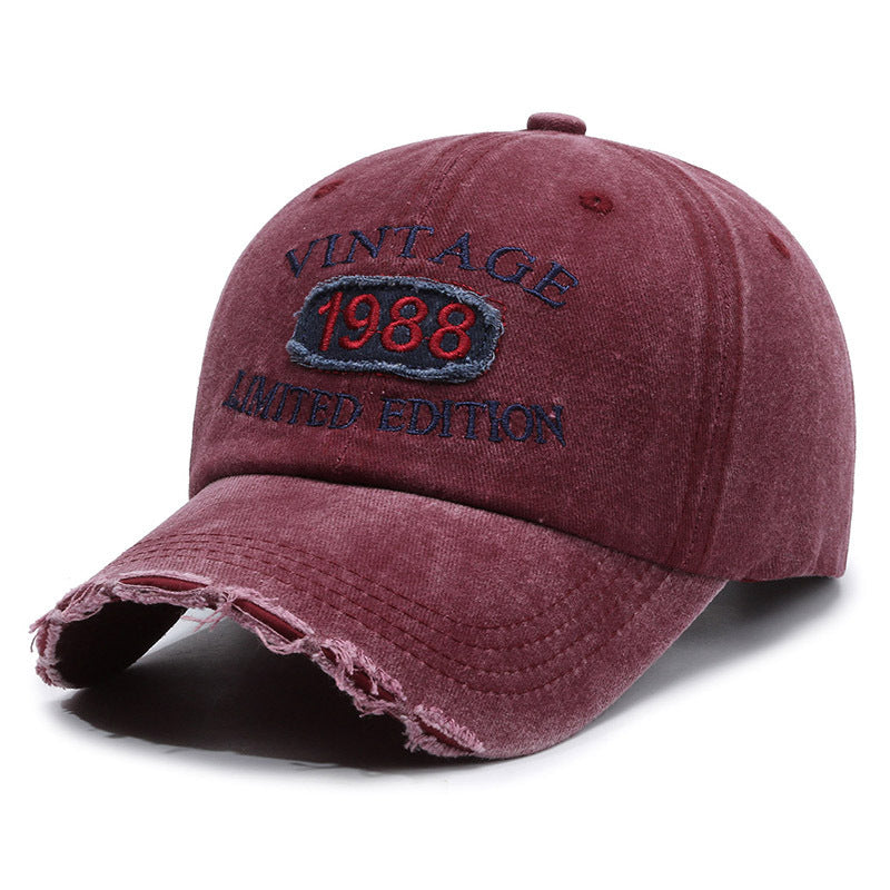 Vintage Embroidered Baseball Cap – Distressed Cotton Adjustable Hat