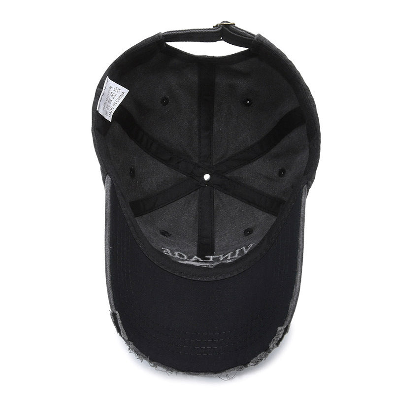 Vintage Embroidered Baseball Cap – Distressed Cotton Adjustable Hat