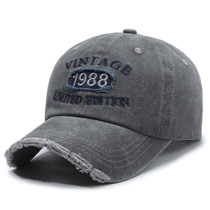 Vintage Embroidered Baseball Cap – Distressed Cotton Adjustable Hat