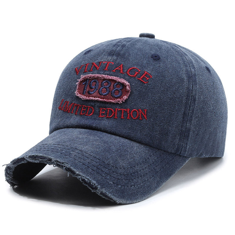 Vintage Embroidered Baseball Cap – Distressed Cotton Adjustable Hat