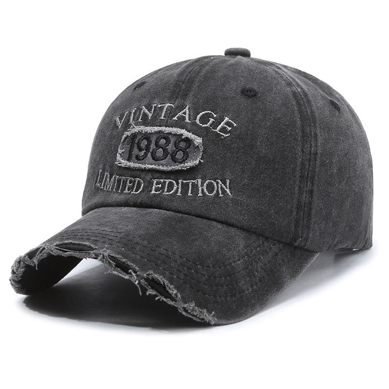 Vintage Embroidered Baseball Cap – Distressed Cotton Adjustable Hat