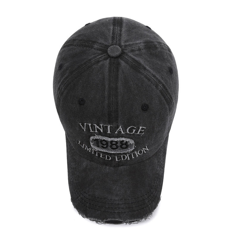 Vintage Embroidered Baseball Cap – Distressed Cotton Adjustable Hat